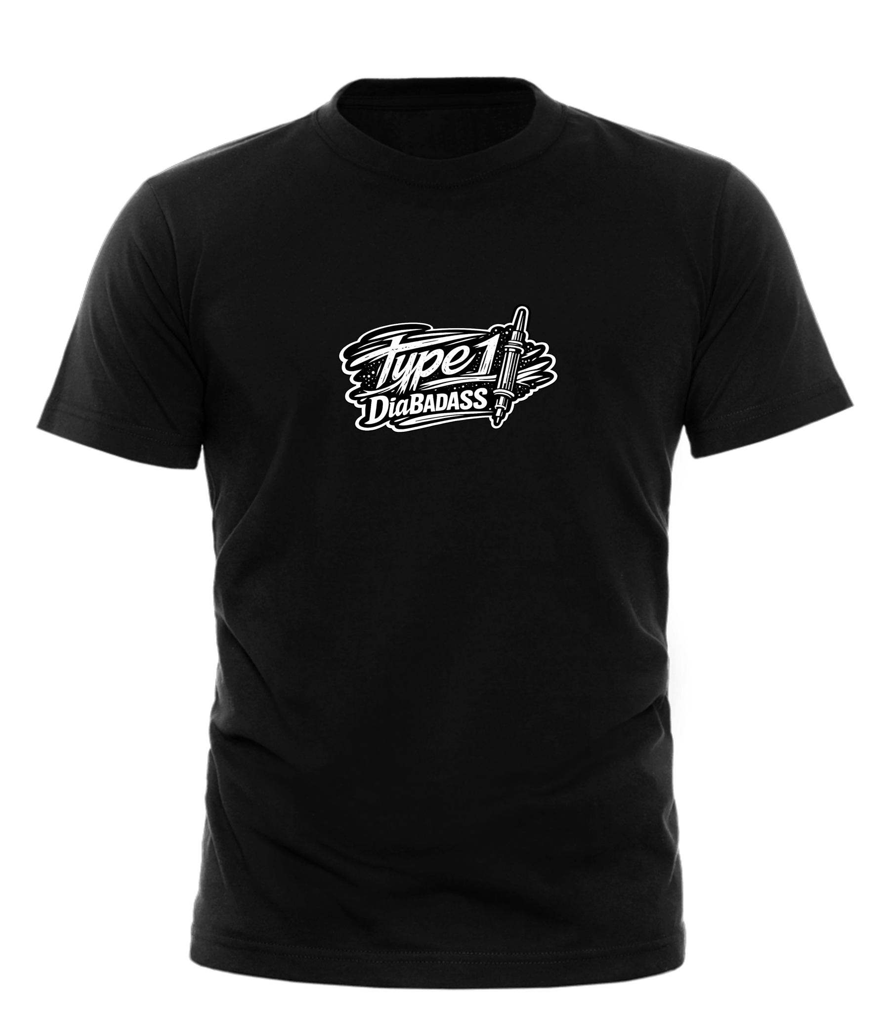 Type 1 DiaBadass — Black T-Shirt