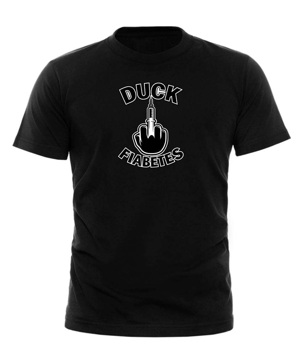 Duck Fiabetes — Black T-Shirt