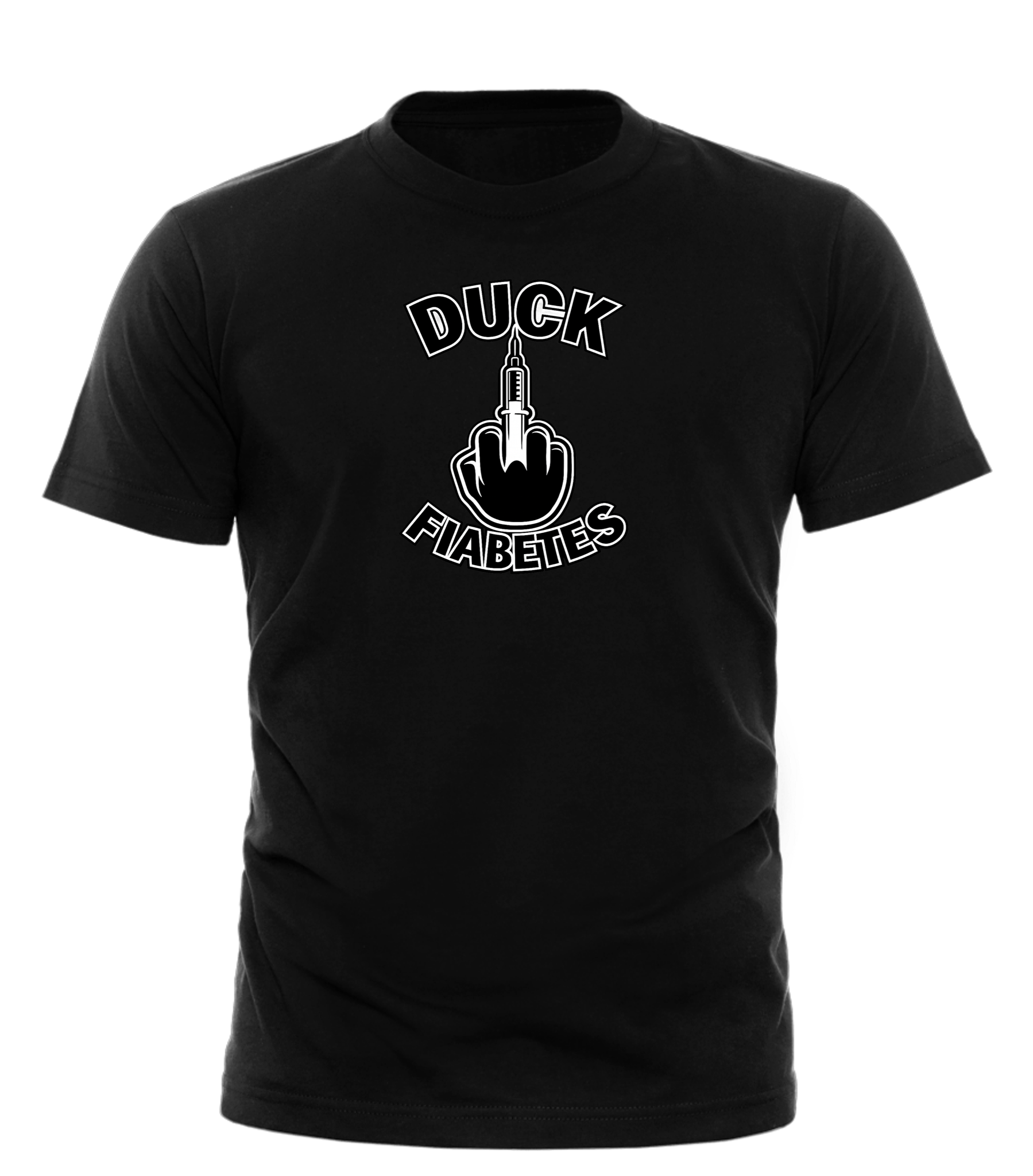 Duck Fiabetes — Black T-Shirt