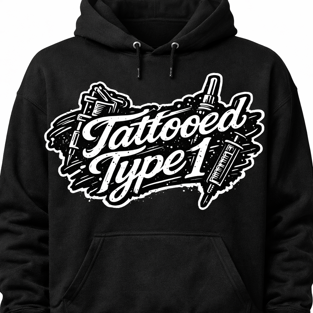 Tattooed Type 1 — Black Hoodie